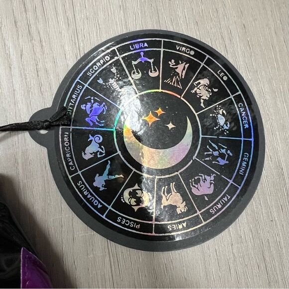 Horoscopez x Dolls Kill black patent miniskirt pink/purple metallic stars szM - Picture 16 of 16